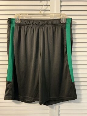 Old Navy Black Athletic Shorts with Green Side Panels